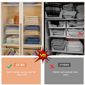 Yociyoga foldable closet shelves save space when not in use.