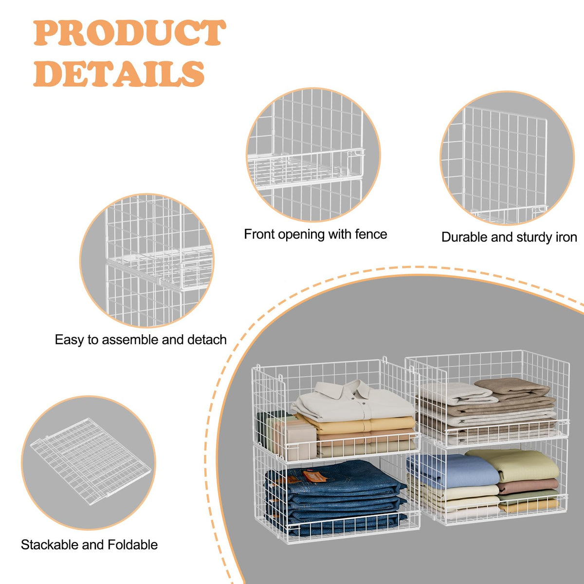 Yociyoga iron mesh closet storage bin that's breathable and sturdy