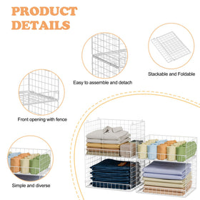 Yociyoga sturdy iron mesh closet bin closeup shows durable, breathable storage.