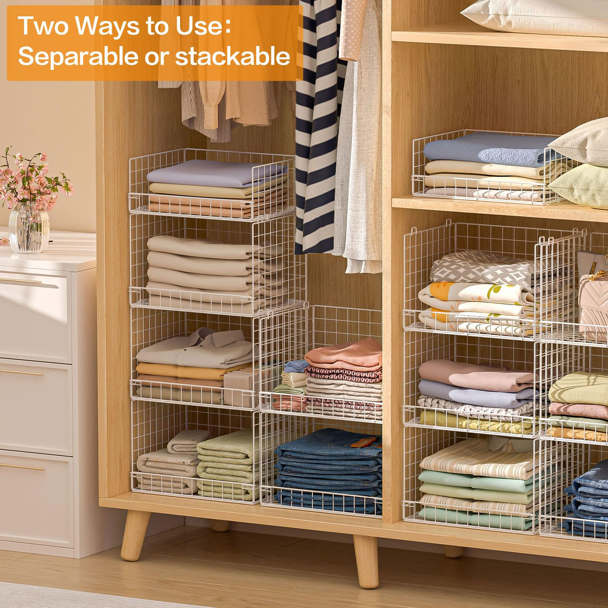 Yociyoga tool-free assembly closet organizer shows simple, screw-free setup.