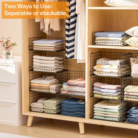 Yociyoga wide mouth closet bins simplify outfit selection.