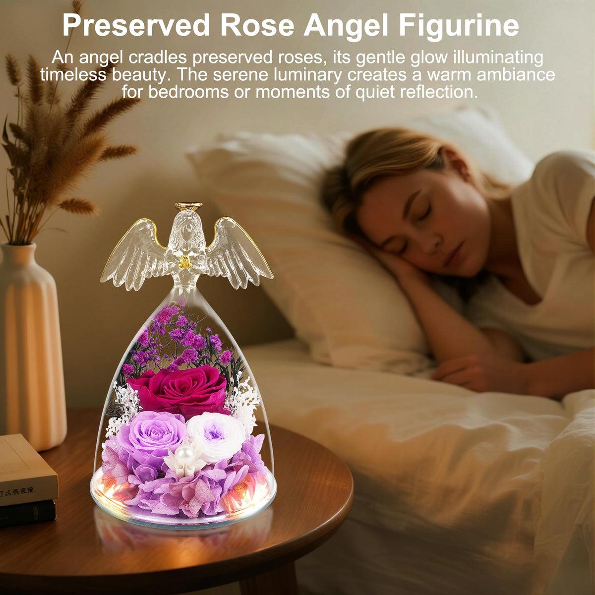 YOFIT angel figurine stands about 6.7 inches tall, a decorative statement.