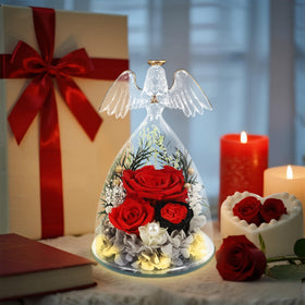 YOFIT handcrafted glass angel statue adds a unique artisanal touch.