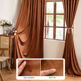 YOFUN velvet curtains close-up fabric texture highlighting soft handfeel and durable color