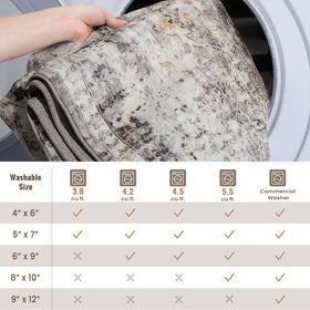 YOH machine-washable rug simplifies maintenance after spills and messes.