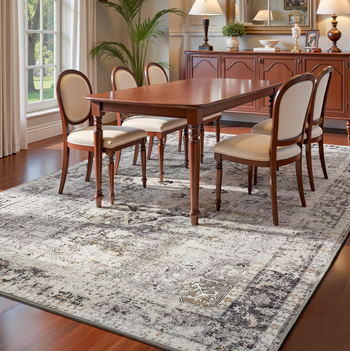 YOH rug with non-slip backing keeps the surface secure during daily activity.
