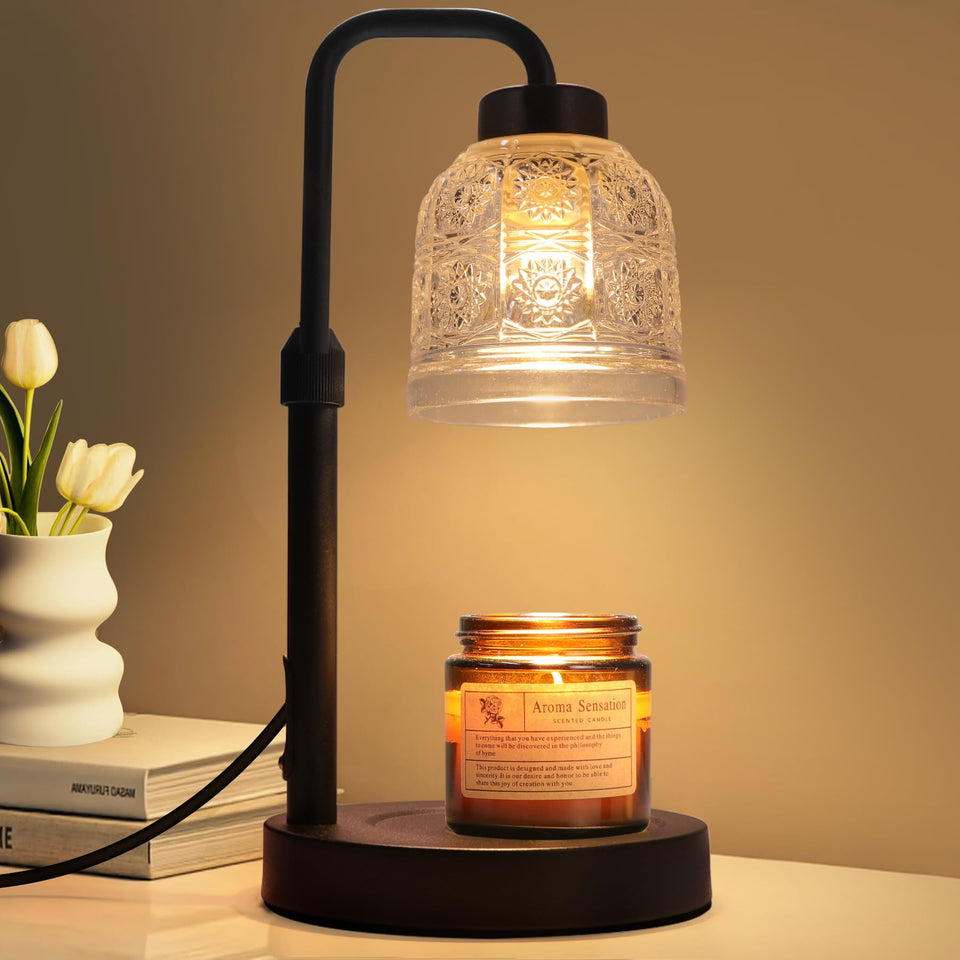 Yohonk candle warmer base with grooved design for jar candle storage