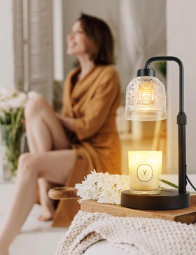 Yohonk candle warmer with glass shade for elegant illumination