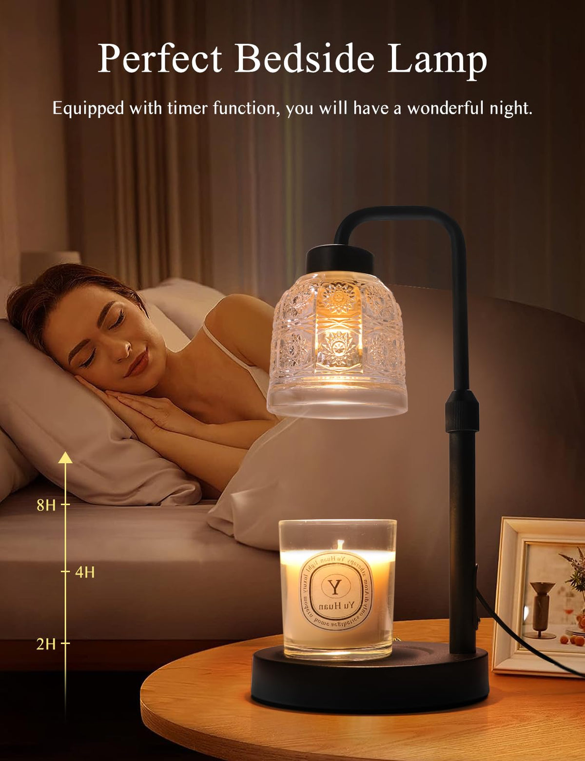 Yohonk candle warmer timer dial showing programmable melt duration