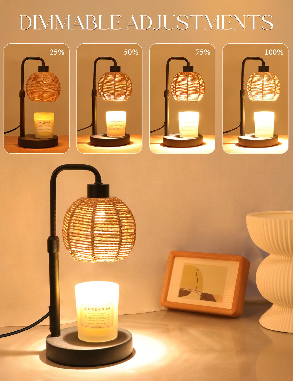 Yohonk natural-cane-base elevates décor with rustic elegance.