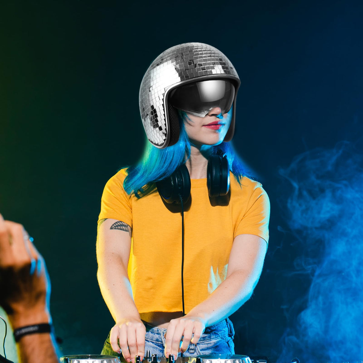 Yoiemivy disco helmet handmade details add charm and collectible appeal.