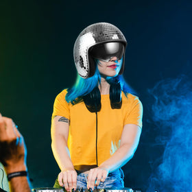Yoiemivy disco helmet handmade details add charm and collectible appeal.