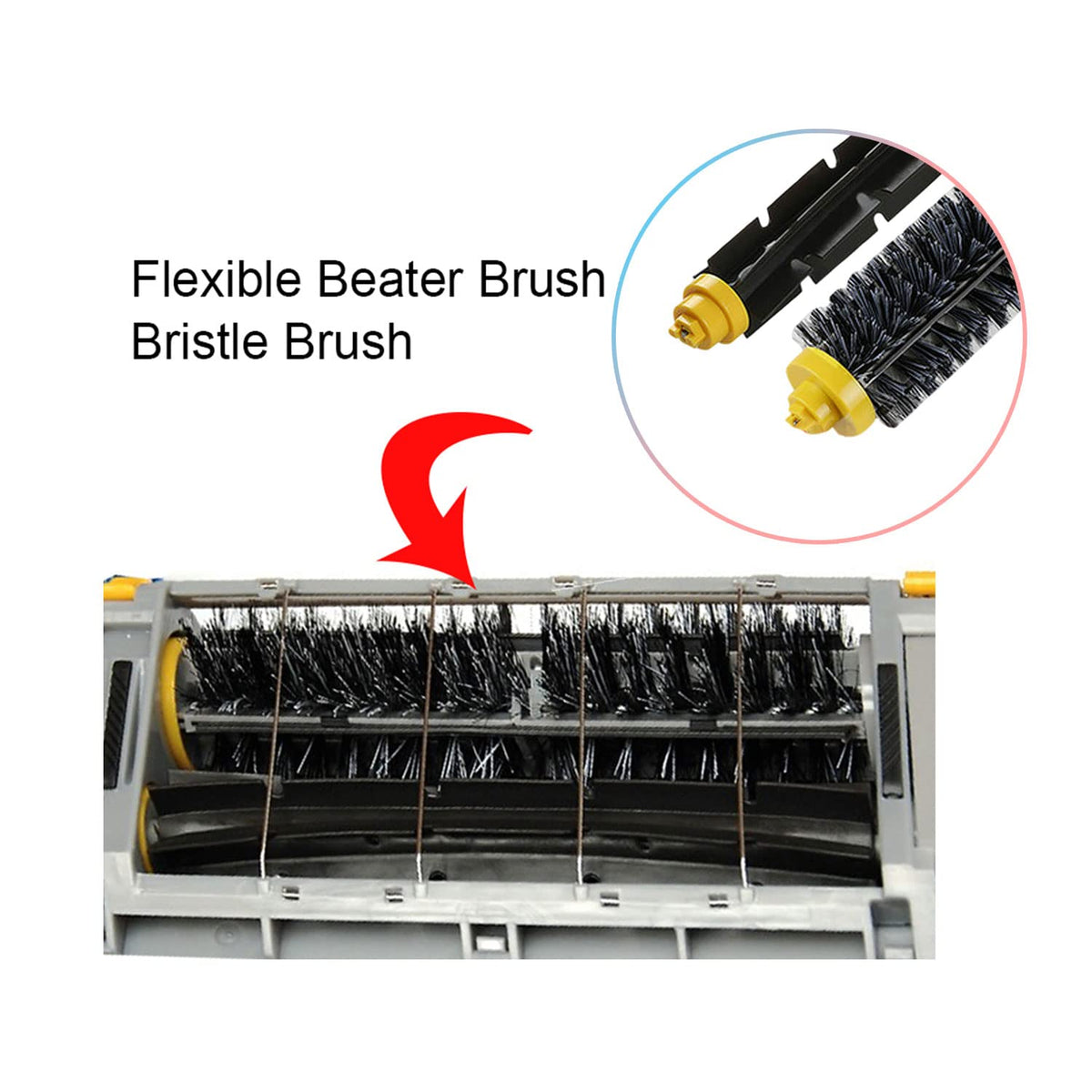 YOKYON 3-armed side brushes reach corners for edge-to-edge cleaning