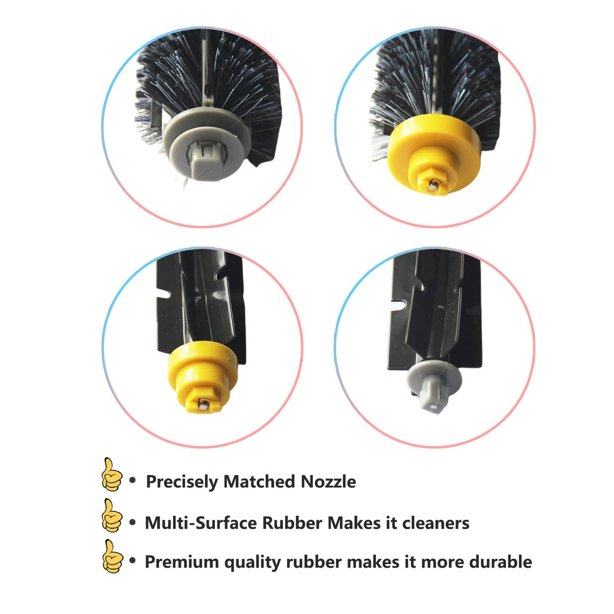 YOKYON flexible beater brush aids debris agitation for Roomba