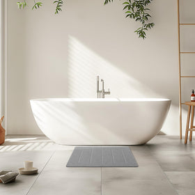 Yolife Dark grey stone mat that blends with modern bathrooms