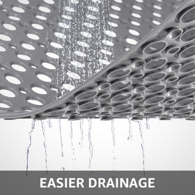 Yolife drain holes close-up illustrating efficient water drainage for a drier shower