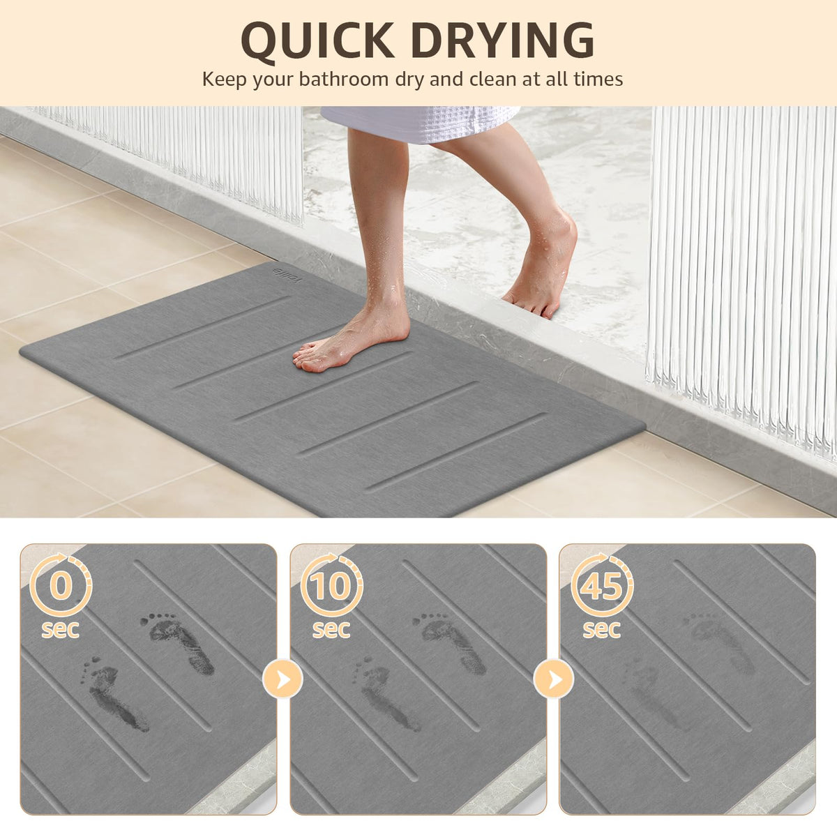 Yolife Non-slip textured surface for safe entry from the shower