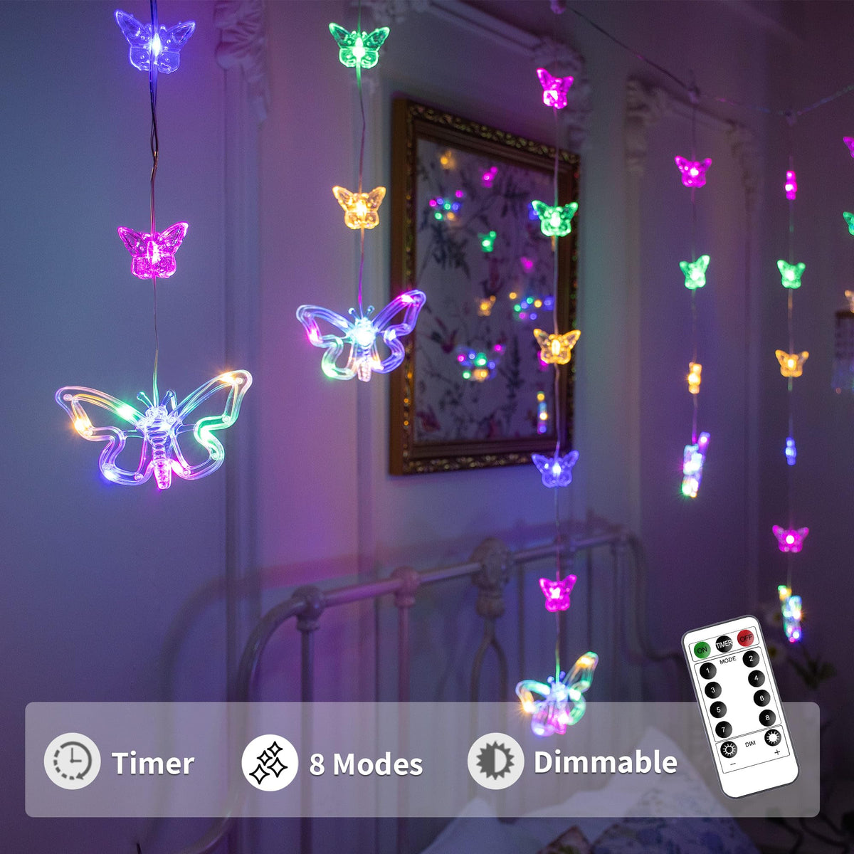 YOLIGHT 138 LEDs create a gentle twinkle for a cozy kids' room ambiance.