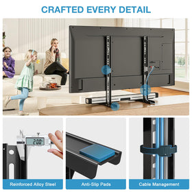 Supports up to 110 pounds for heavier TVs.