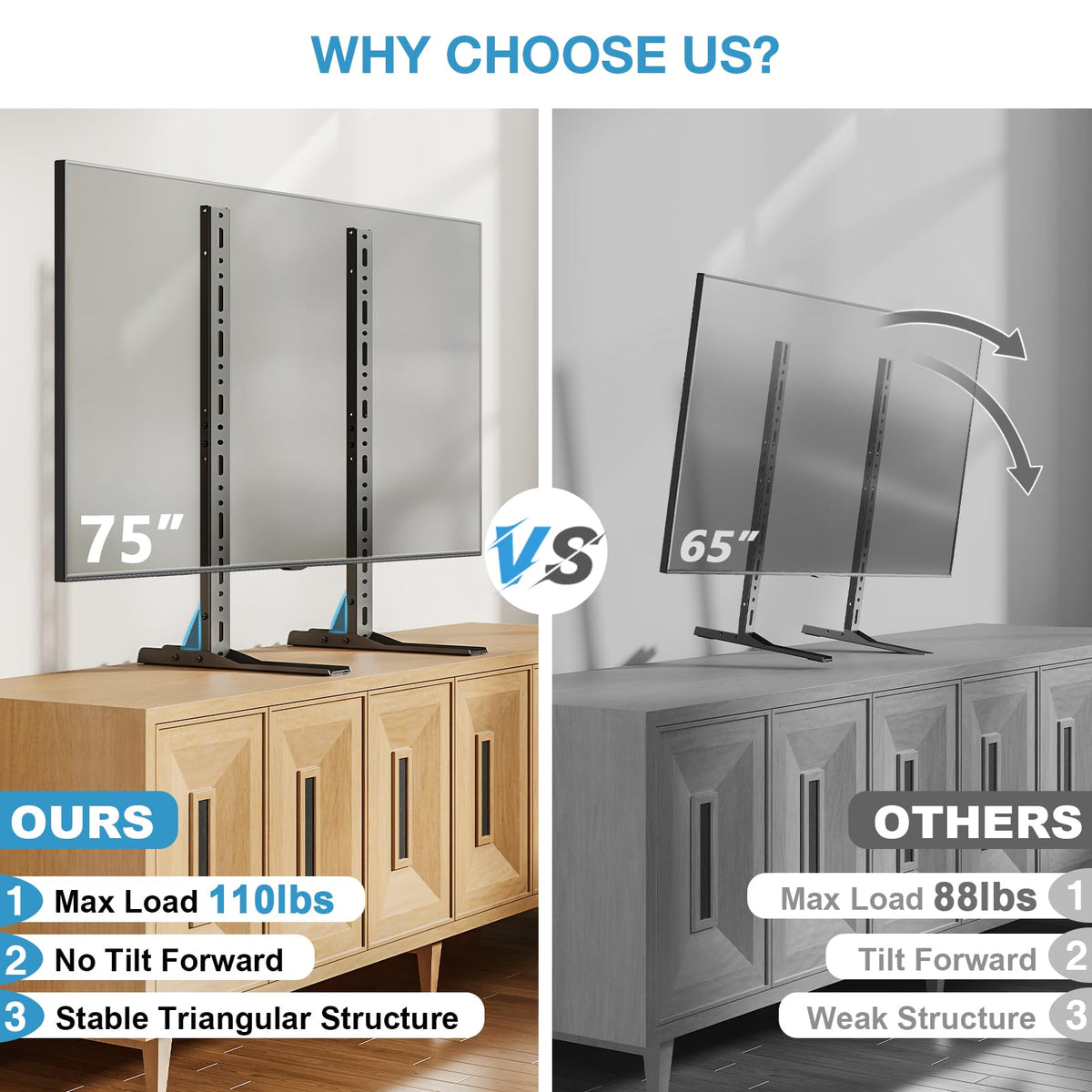 Cable management channels keep cords neat and organized.