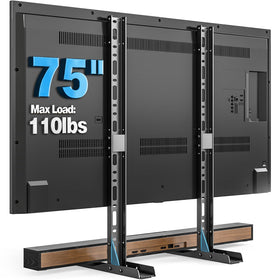 YOMT universal table top TV stand supports 20–75 inch screens with wide compatibility.