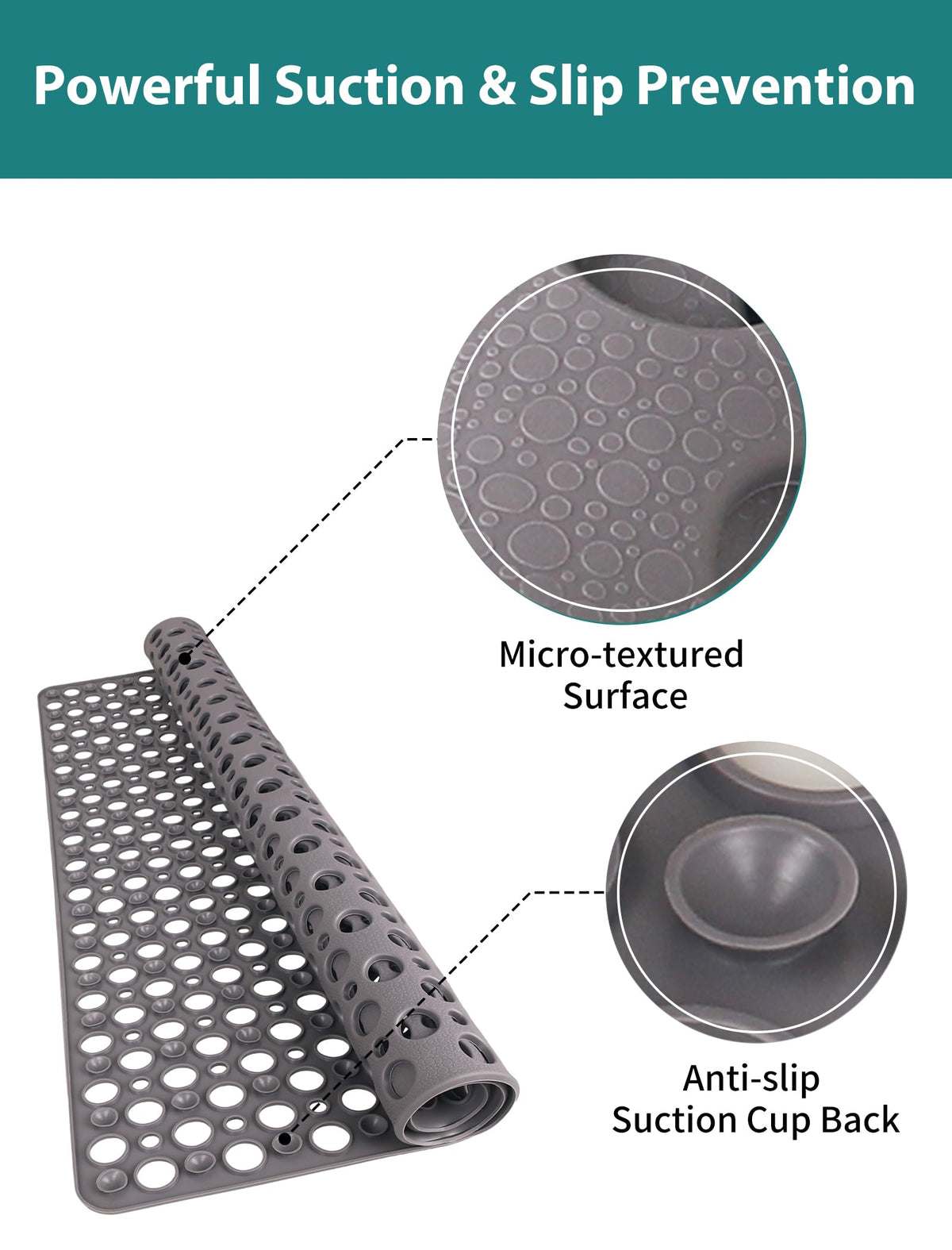 Yonala mat drainage holes promote quick water drainage and dry surfaces.