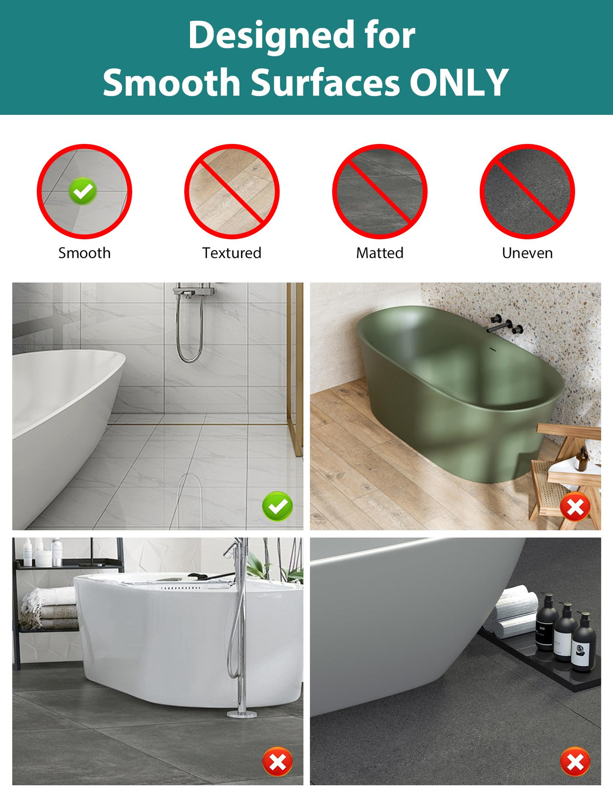 Yonala large shower area coverage fits bigger stalls while maintaining grip.