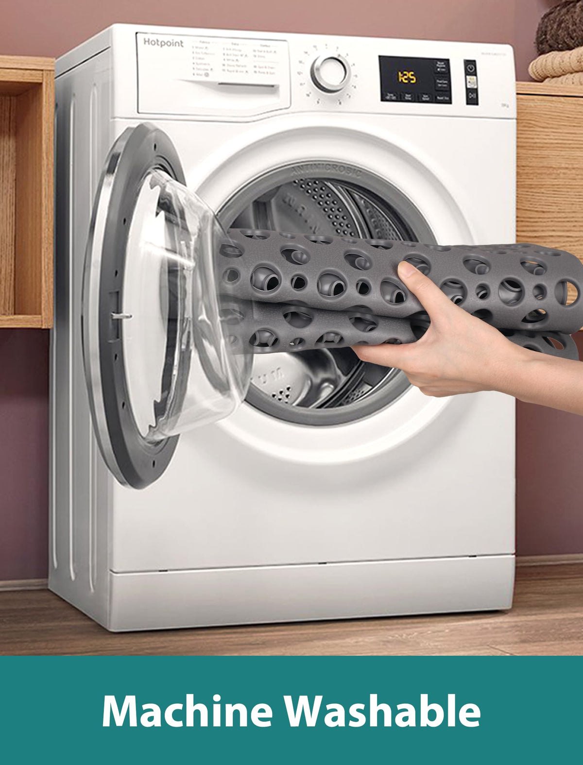 Yonala trim-to-fit feature allows tailoring to the shower space.