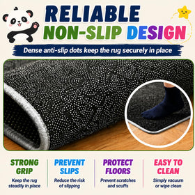 Yongjoy rug highlighting non-slip backing for safer play sessions.