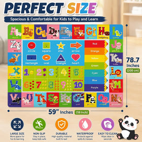 Yongjoy rug with numbers and fruit design for math playtime.