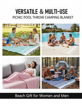 Yongoes multifunctional Turkish blanket suitable for beach, yoga, camping, or home decor.