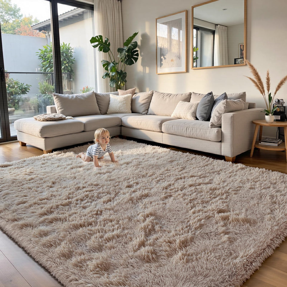 Yongyangjuxin fluffy rug shag 8x10 with soft touch for living rooms.