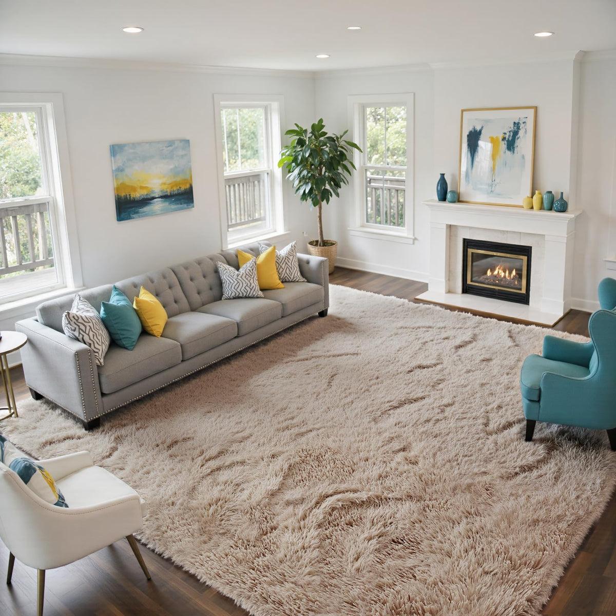 Yongyangjuxin fluffy rug shag closepile detail enhances cozy feet comfort.