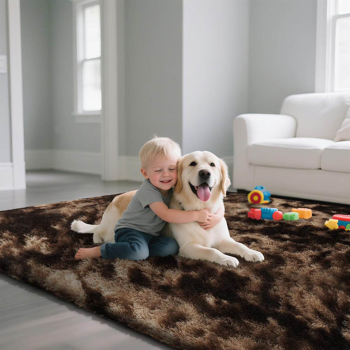 Yongyangjuxin fluffy rug with wrap-around edges resisting shedding