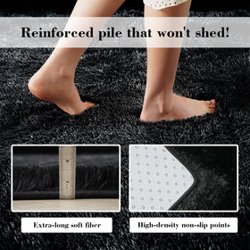 Yongyangjuxin kid-friendly shag rug is safe and easy to clean.