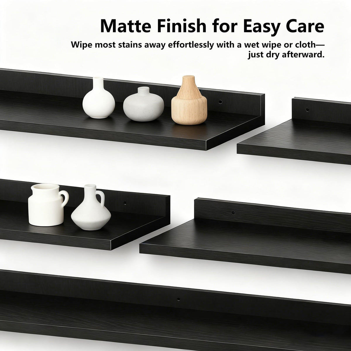 Yonscess 22-5inch black shelf provides a tidy space for towels or decor