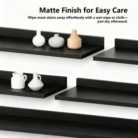 Yonscess 22-5inch black shelf provides a tidy space for towels or decor