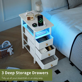 Yoobure adjustable feet stabilize the slim end table on uneven floors
