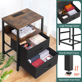 Yoobure bedside table in rustic brown complements diverse room decor