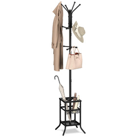 Yoobure coat rack with 12 hooks for organized entryway storage.