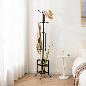 Yoobure coat rack three-tier design saves vertical space.
