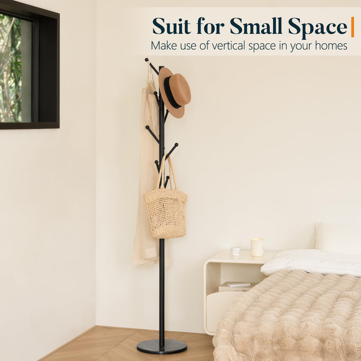 Yoobure Coat Rack versatile placement for hallway, bedroom, or office storage