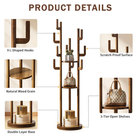 Yoobure easy-assembly coat rack with labeled parts and tools
