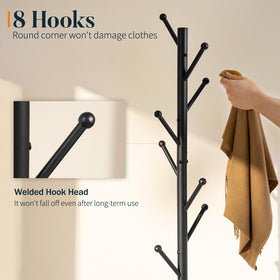 Yoobure Coat Rack height adjustable option fits kids and adults