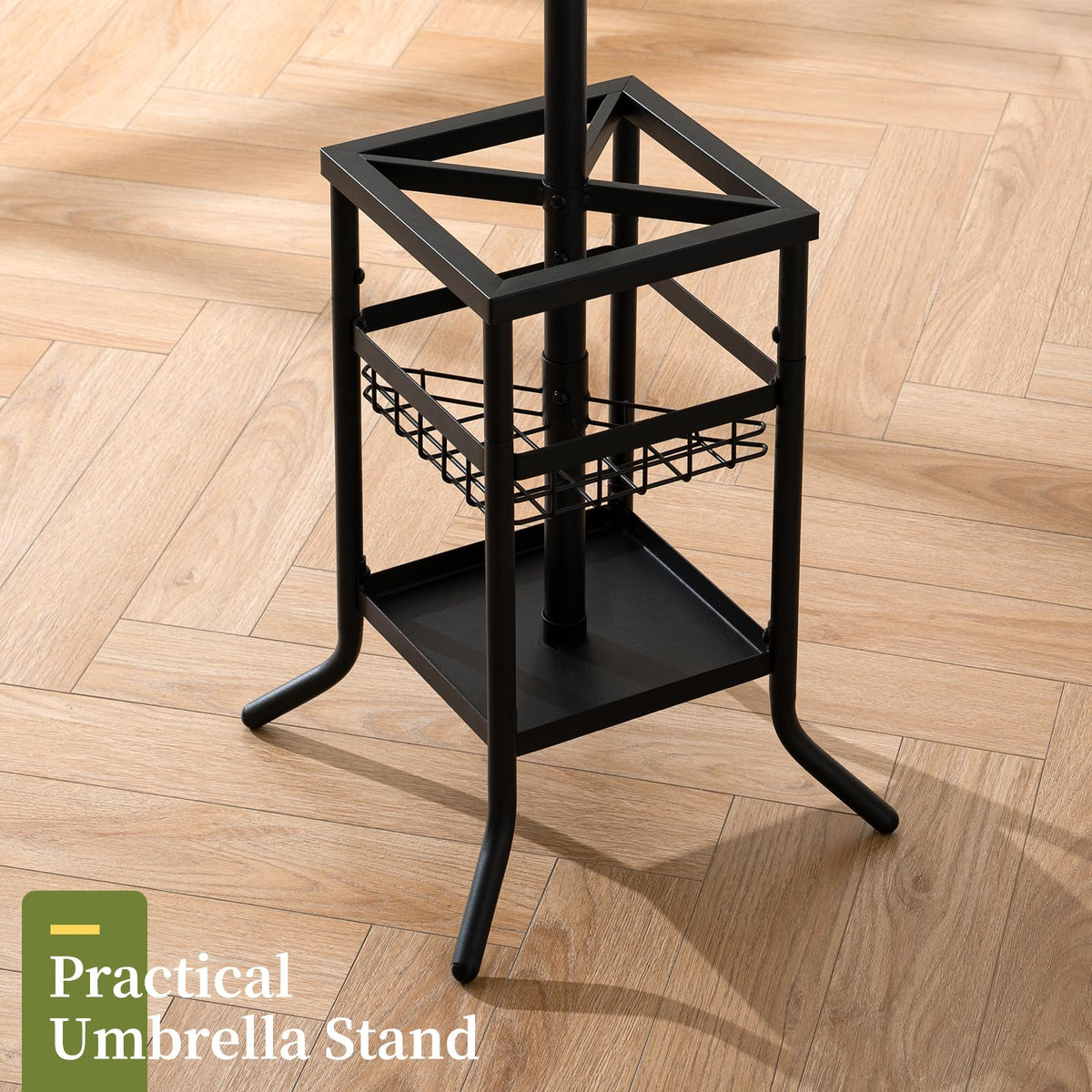 Yoobure metal coat rack frame shows sturdy construction for daily use.