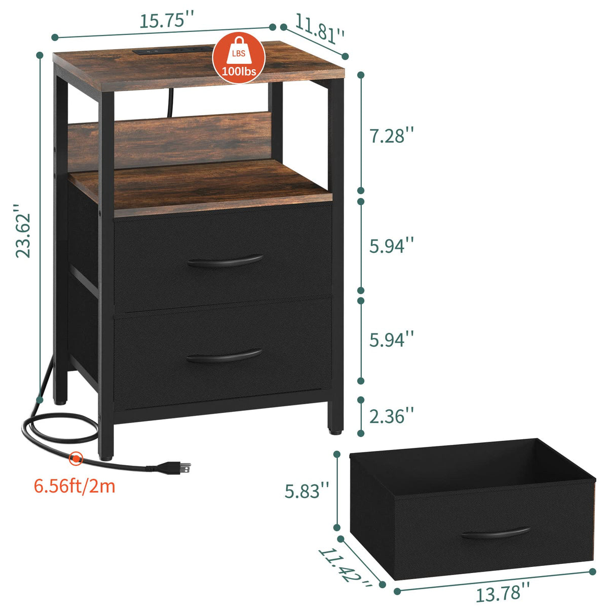 Yoobure compact nightstand fits small bedrooms without sacrificing storage