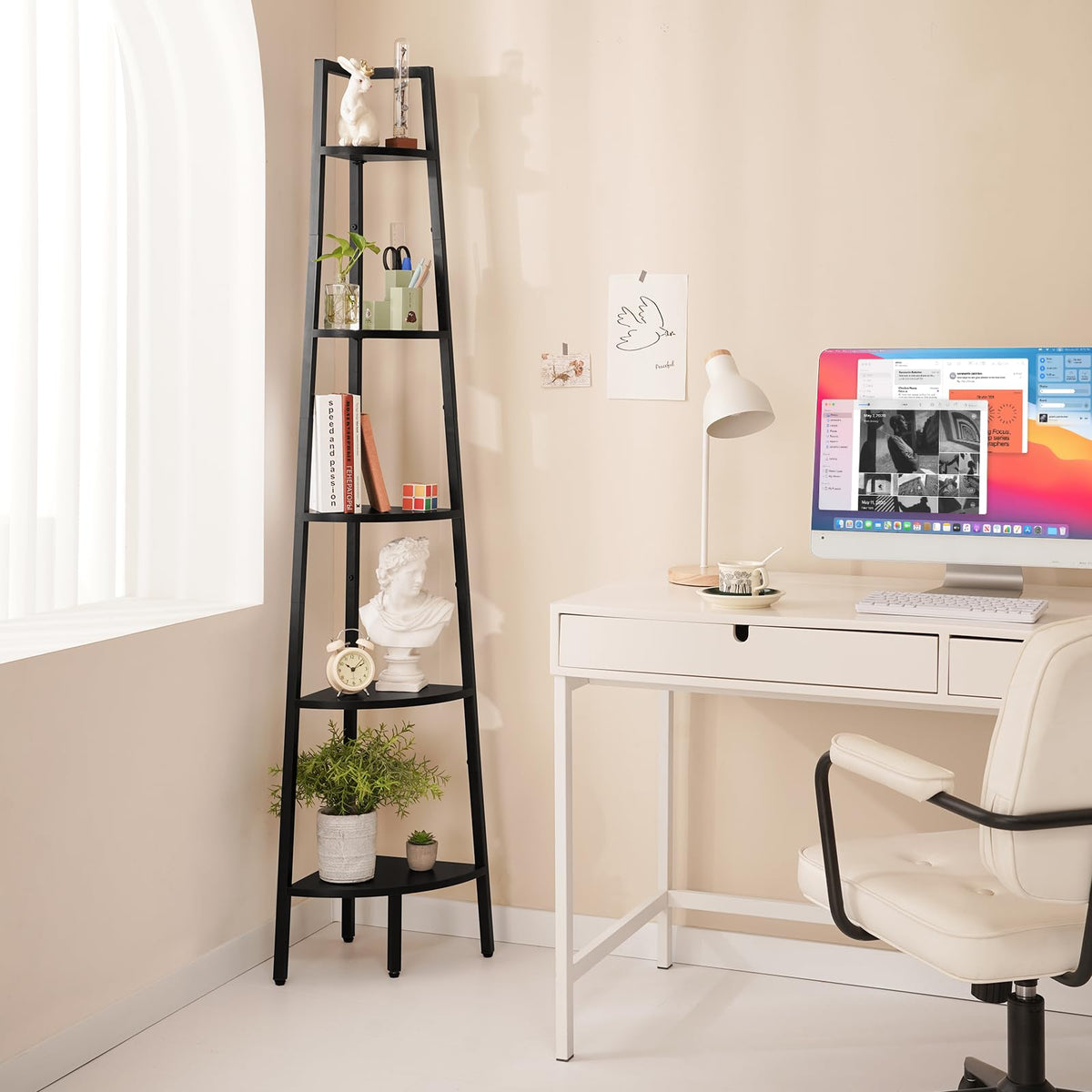Yoobure corner shelf anti-tip kit helps keep shelves secure.