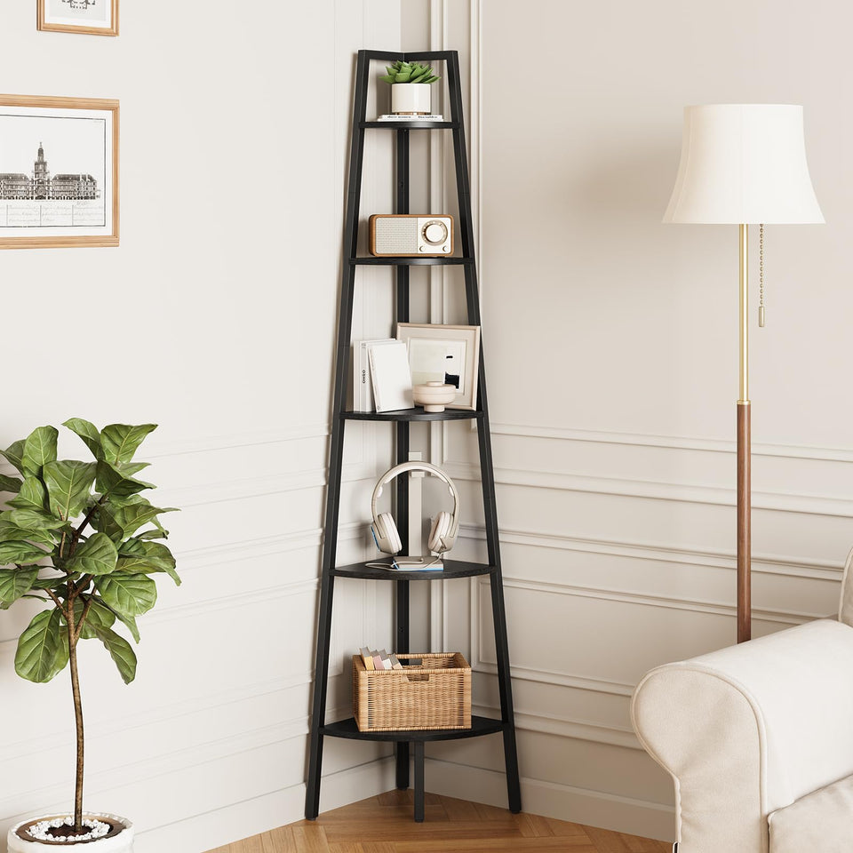 Yoobure corner shelf assembly guide highlights quick setup and sturdy frame.