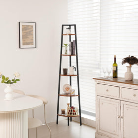Yoobure corner shelf plants display adds greenery and height to small spaces.