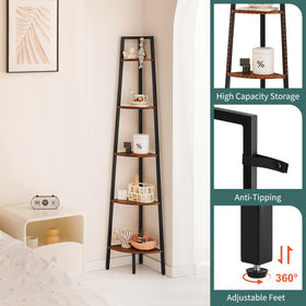 Yoobure corner shelf steel frame underscores sturdy construction for daily use.